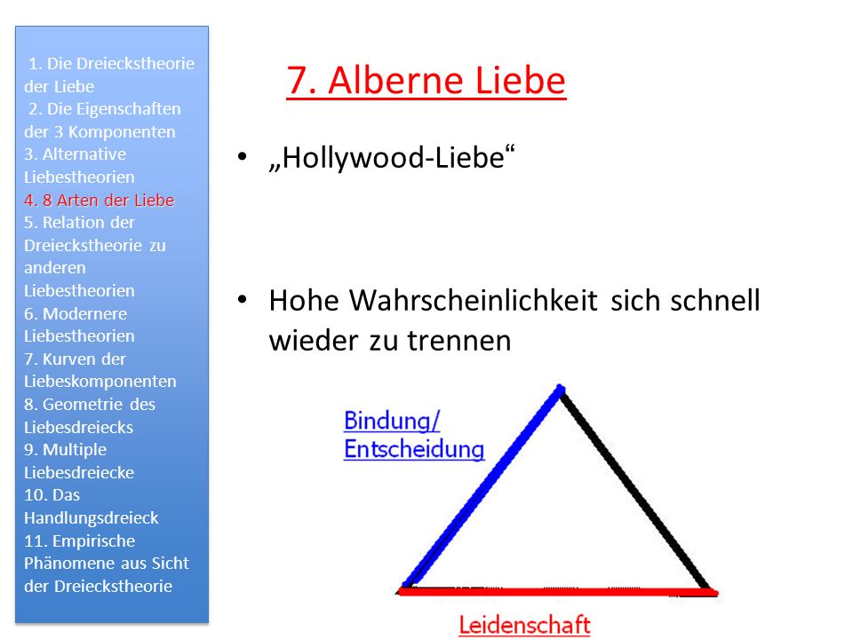 drei Komponenten der Liebe